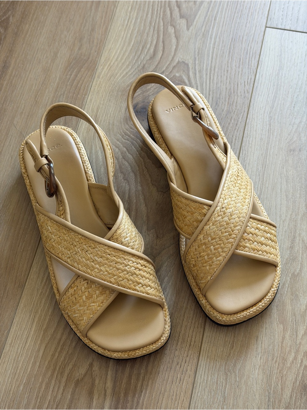 Vince Helena Raffia Slingback Sandals